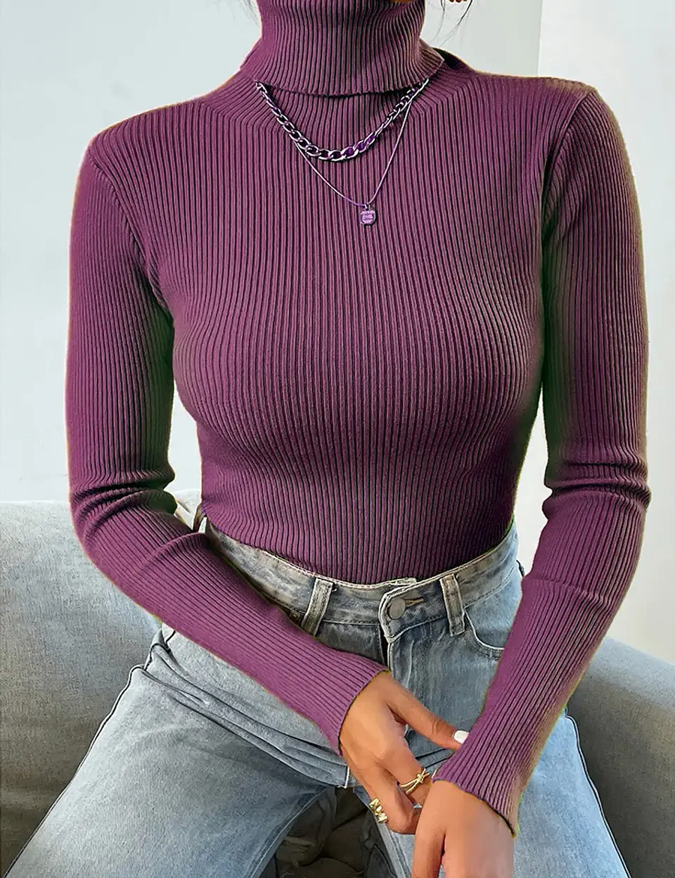 Evania- Turtleneck Knitted Sweater 8