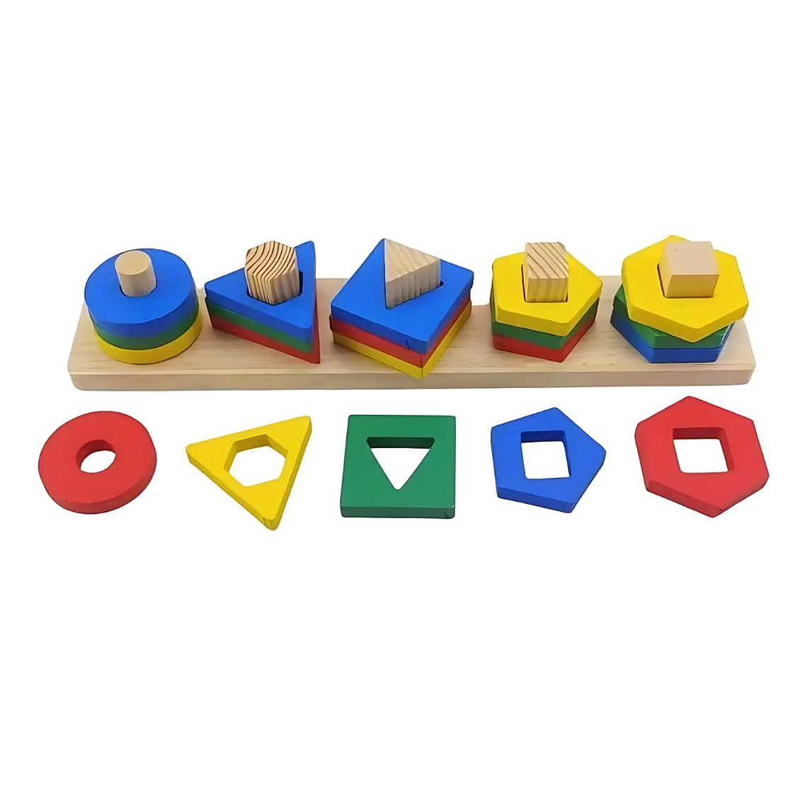 Encaje Didáctico de Figuras y Colores en Madera 2