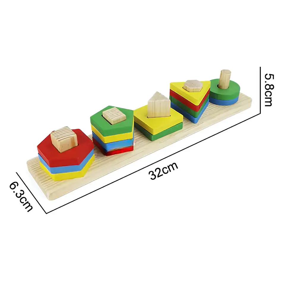 Encaje Didáctico de Figuras y Colores en Madera 4