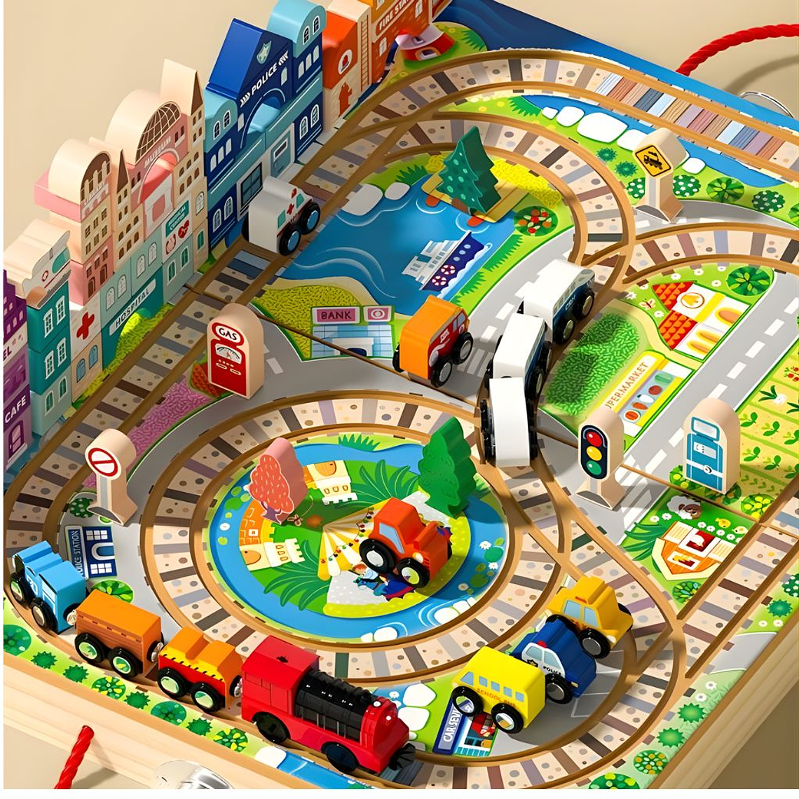 Ciudad Didáctica con Trencito de Madera a Pilas 1