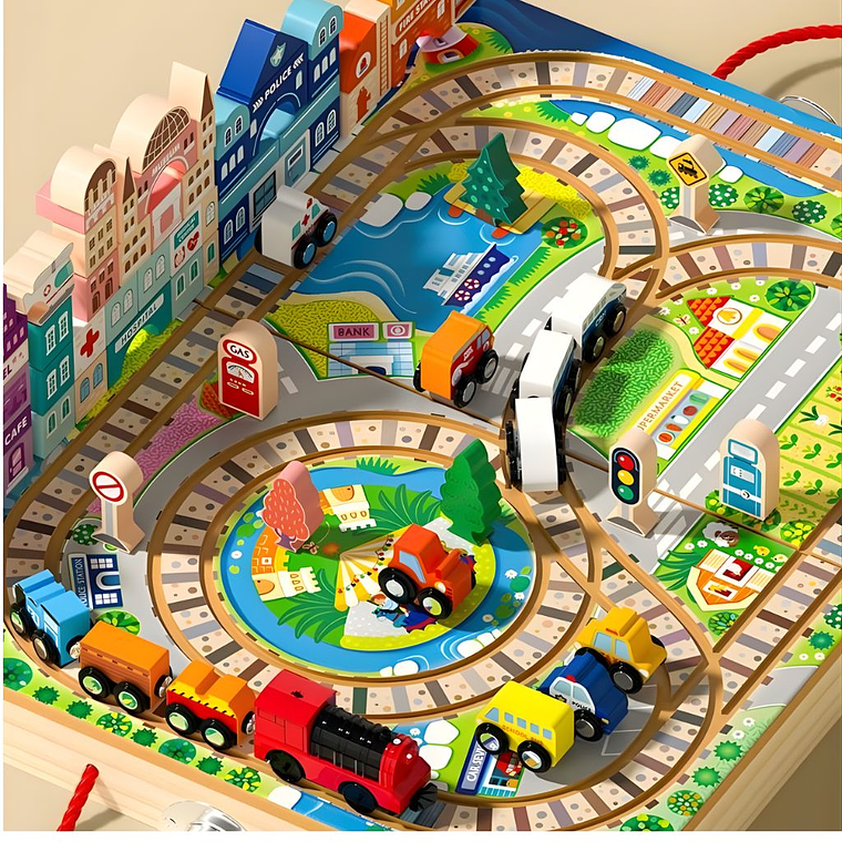 Ciudad Didáctica con Trencito de Madera a Pilas 1