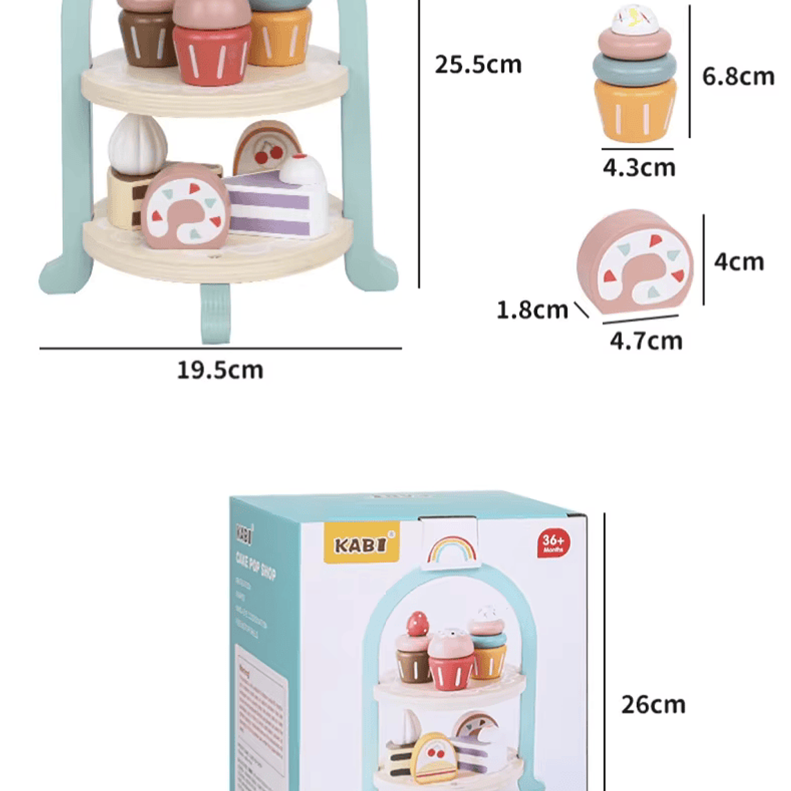 Juego de CupCakes y Postres de Madera 2