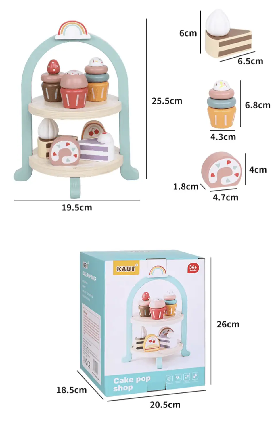 Juego de CupCakes y Postres de Madera 2
