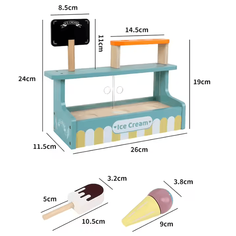 Set de Heladería de Madera. 1