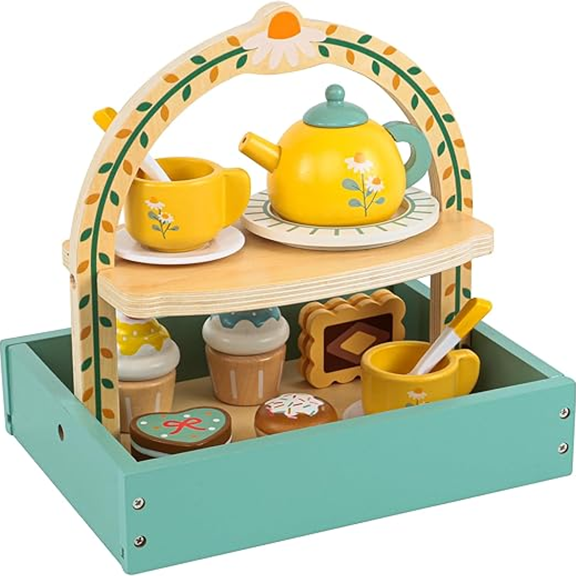 Juego de té  madera . 2