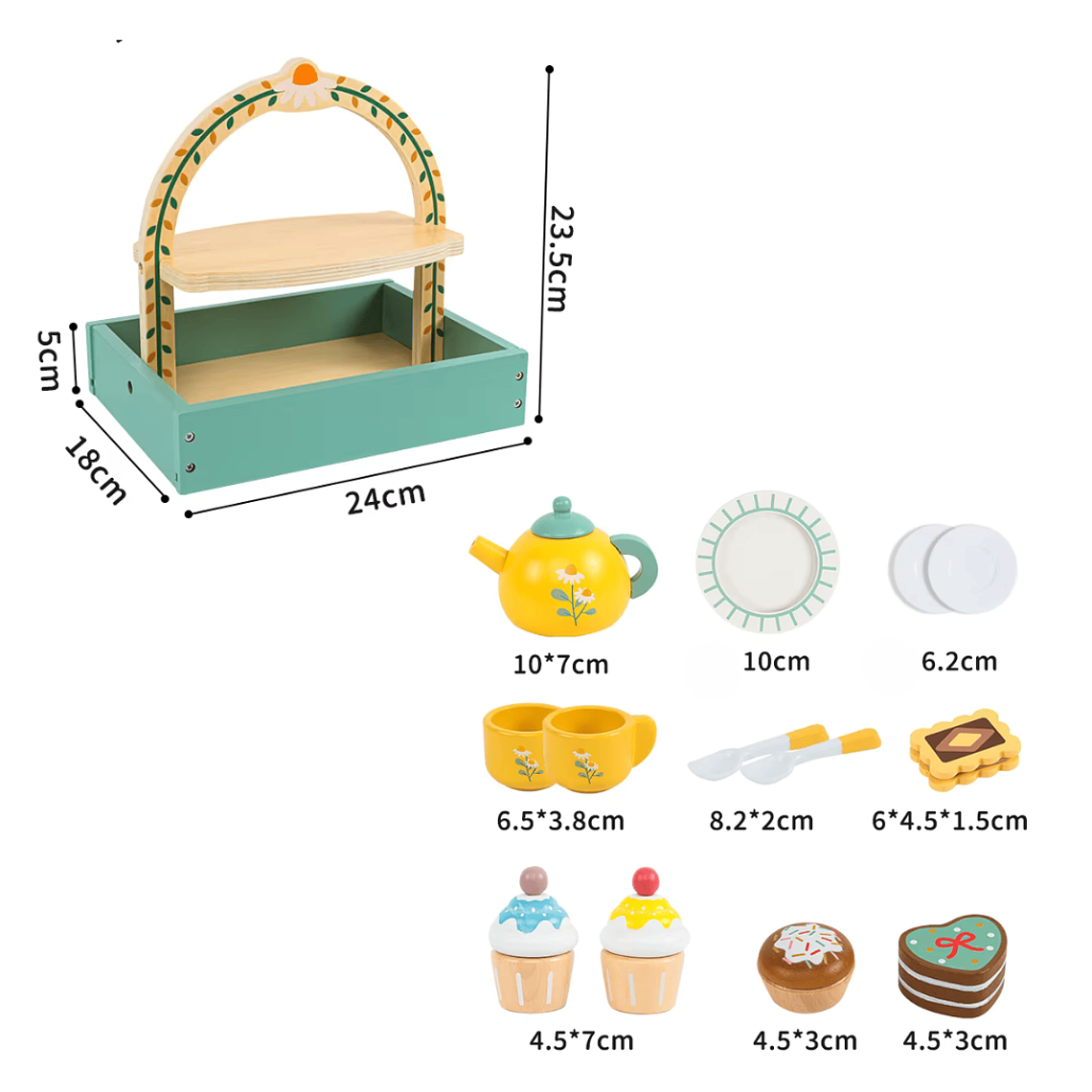 Juego de té  madera . 3