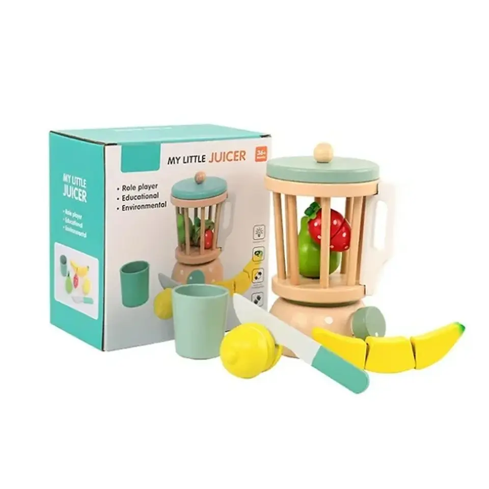 Juguera con set de fruta de madera 4