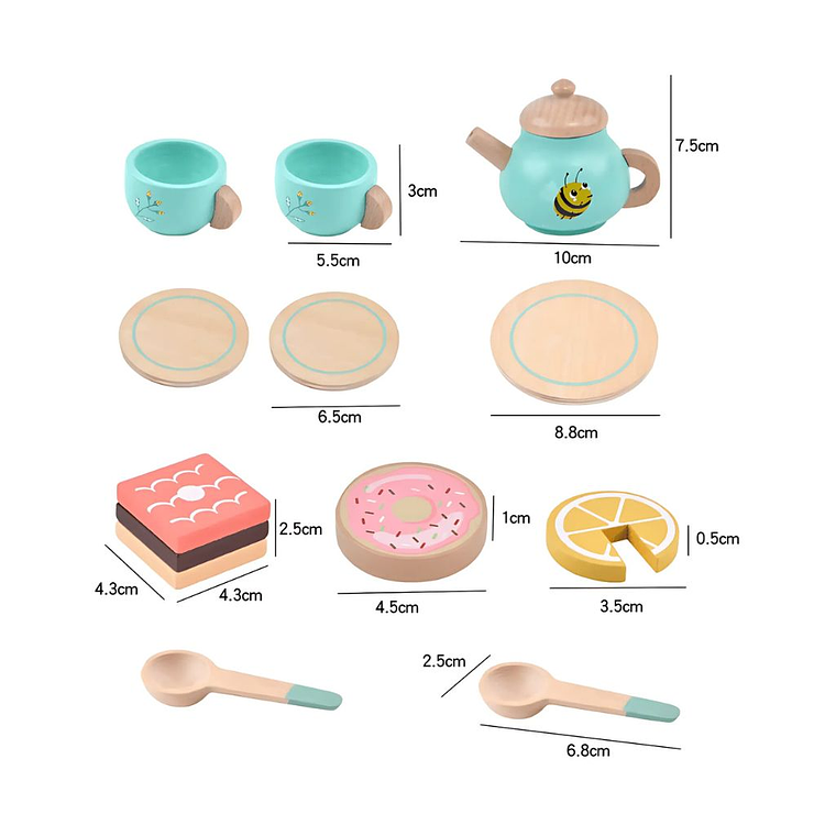 Juego de Té Dulce Abejita de Madera 3