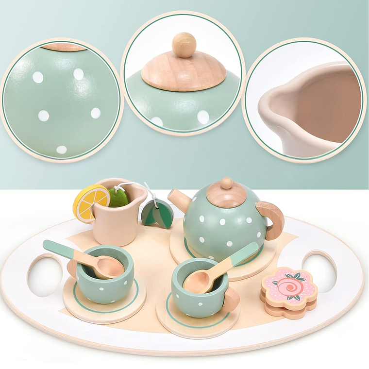 Juego de Té de Madera 2