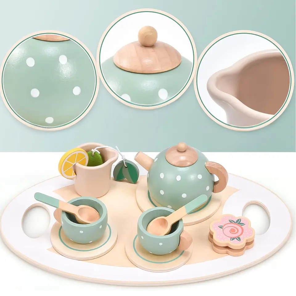Juego de Té de Madera 2