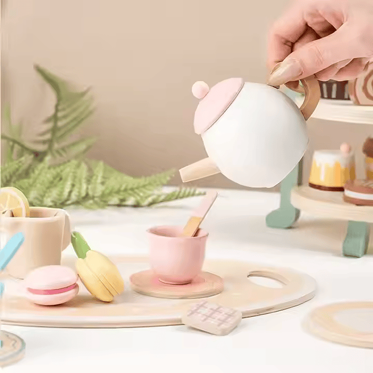 Set de Té y Pasteles Madera 3