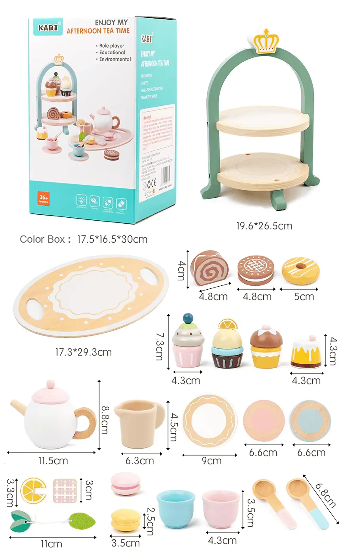 Set de Té y Pasteles Madera 6