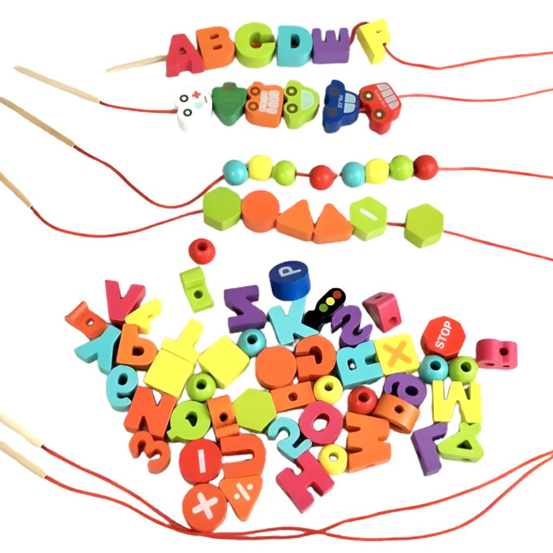 uego Enhebrable de Letras, Números y Vehículos 4