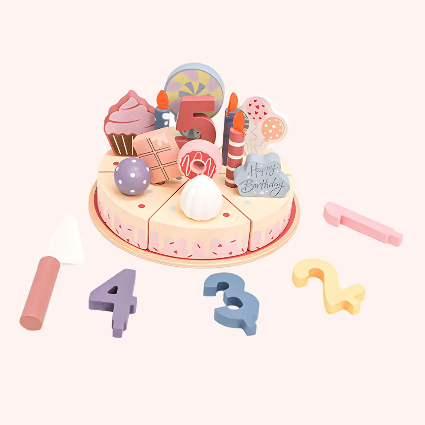 Torta de Cumpleaños Didáctica de Madera 1