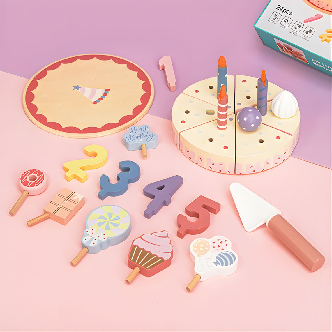 Torta de Cumpleaños Didáctica de Madera 3