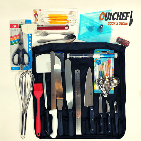 Set de cuchillos y utensilios de cocina 3 Claveles Uniblock
