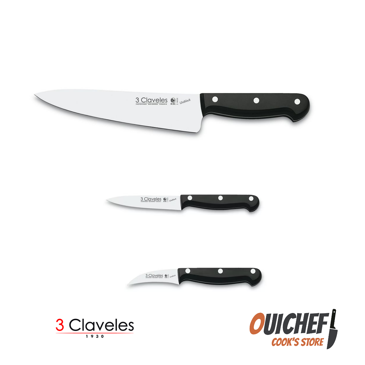 Set 3 Cuchillos de Cocina Evo