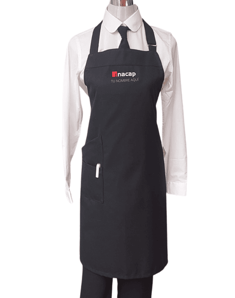 Pechera INACAP  negra con nombre y bordado institucional