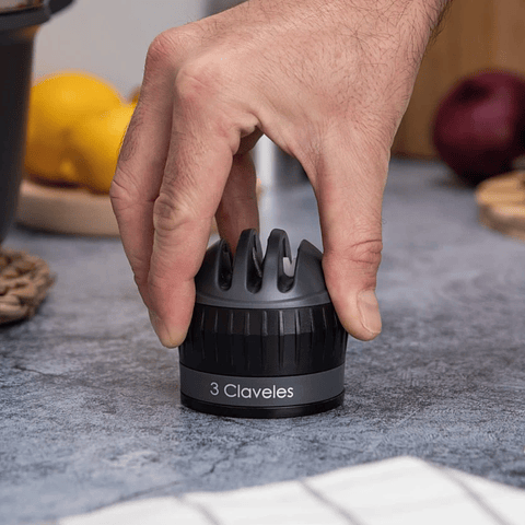 Afilador de cuchillos con ventosa 3 Claveles: ¡Corta como un profesional!