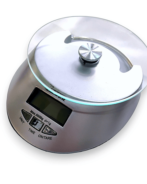Balanza de cocina 5 KG con bandeja de vidrio 1gr a 5000 grs