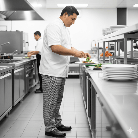 Pantalón de cocina Basic Pied de Poule