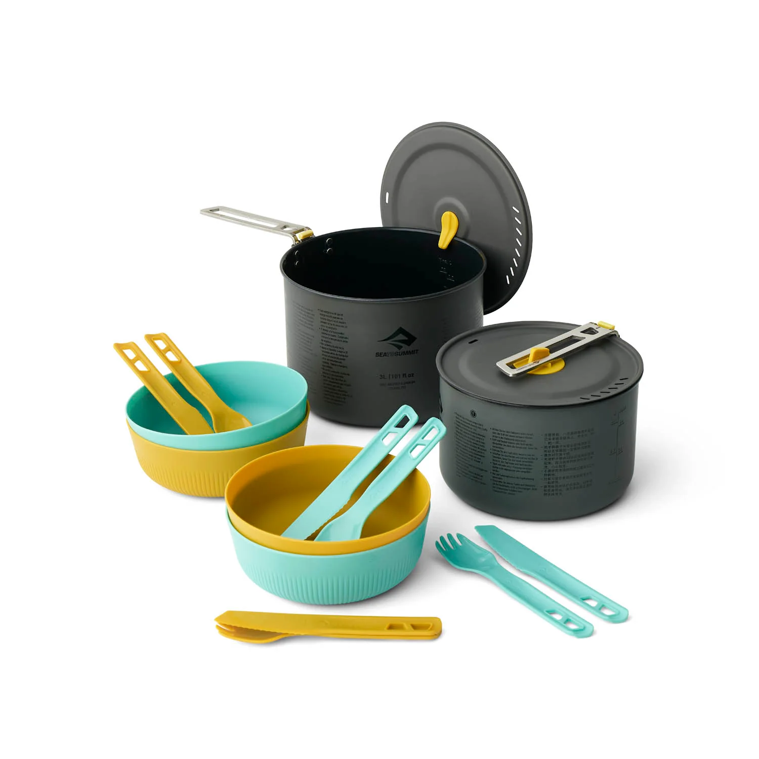 Juego de cocina Ultralight Frontier Sea to summit -[2 Ollas] [4P] [14 Piezas] 1