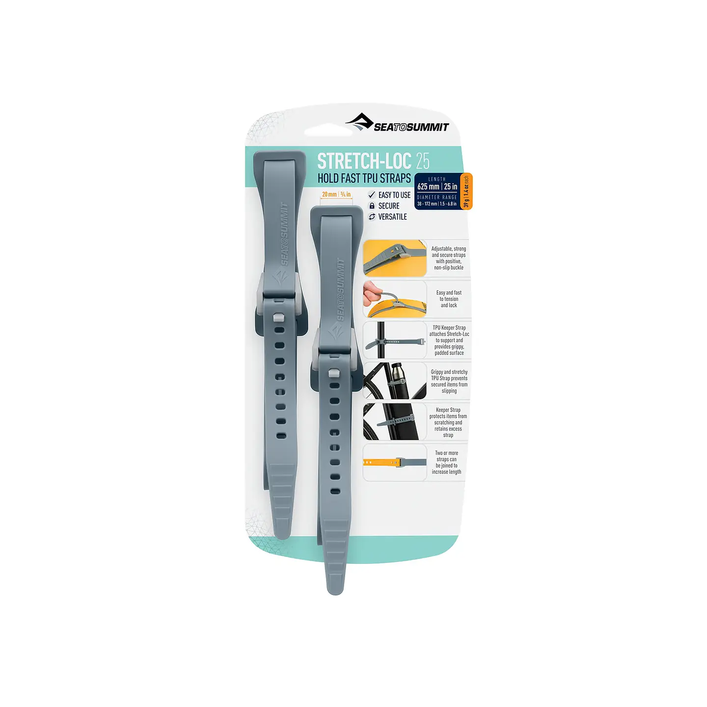 Correas de TPU Stretch-Loc 20mm Sea to Summit (Paquete de 2u) 12