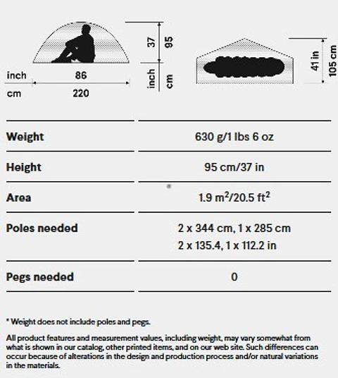 Carpa interior de Malla Soulo (no incluye varillas) Hilleberg