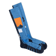 Calcetines Buff Lana Merino gruesos, caña extra alta Royal Blue