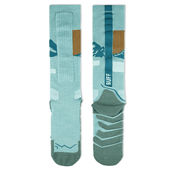 Calcetines Buff  Lana Merino gruesos,  caña extra alta Sea Green