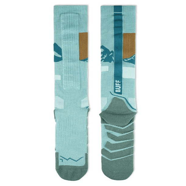 Calcetines Buff  Lana Merino gruesos,  caña extra alta Sea Green 2