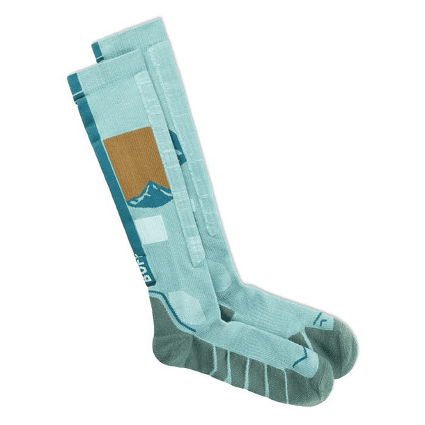 Calcetines Buff  Lana Merino gruesos,  caña extra alta Sea Green 3