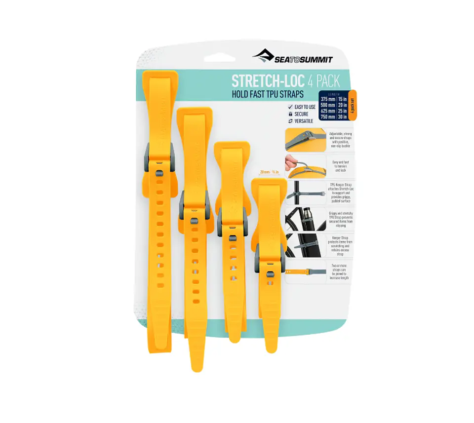 Set de amarras Stretch-Loc Tamaños variados 20Mm 4 unidades Sea To Summit 9