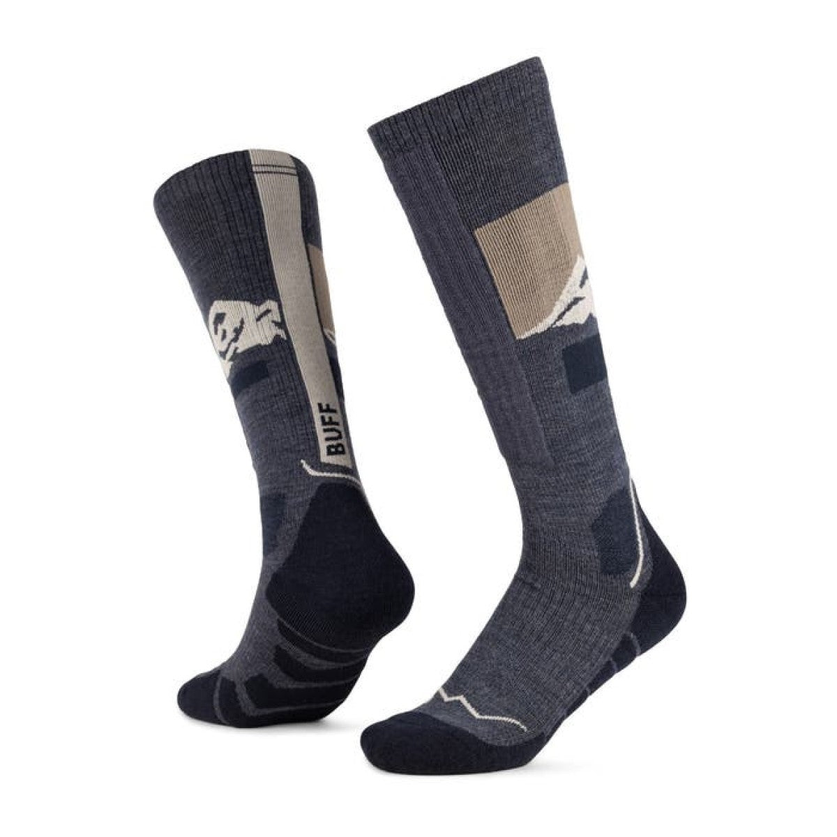 Calcetines Buff Lana Merino gruesos, caña extra alta Night Blue 1