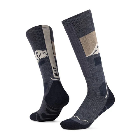 Calcetines Buff Lana Merino gruesos, caña extra alta Night Blue