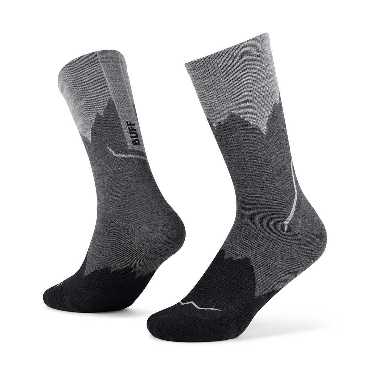 Calcetines BUFF® Lana Merino grosor medio, caña alta Negros 1