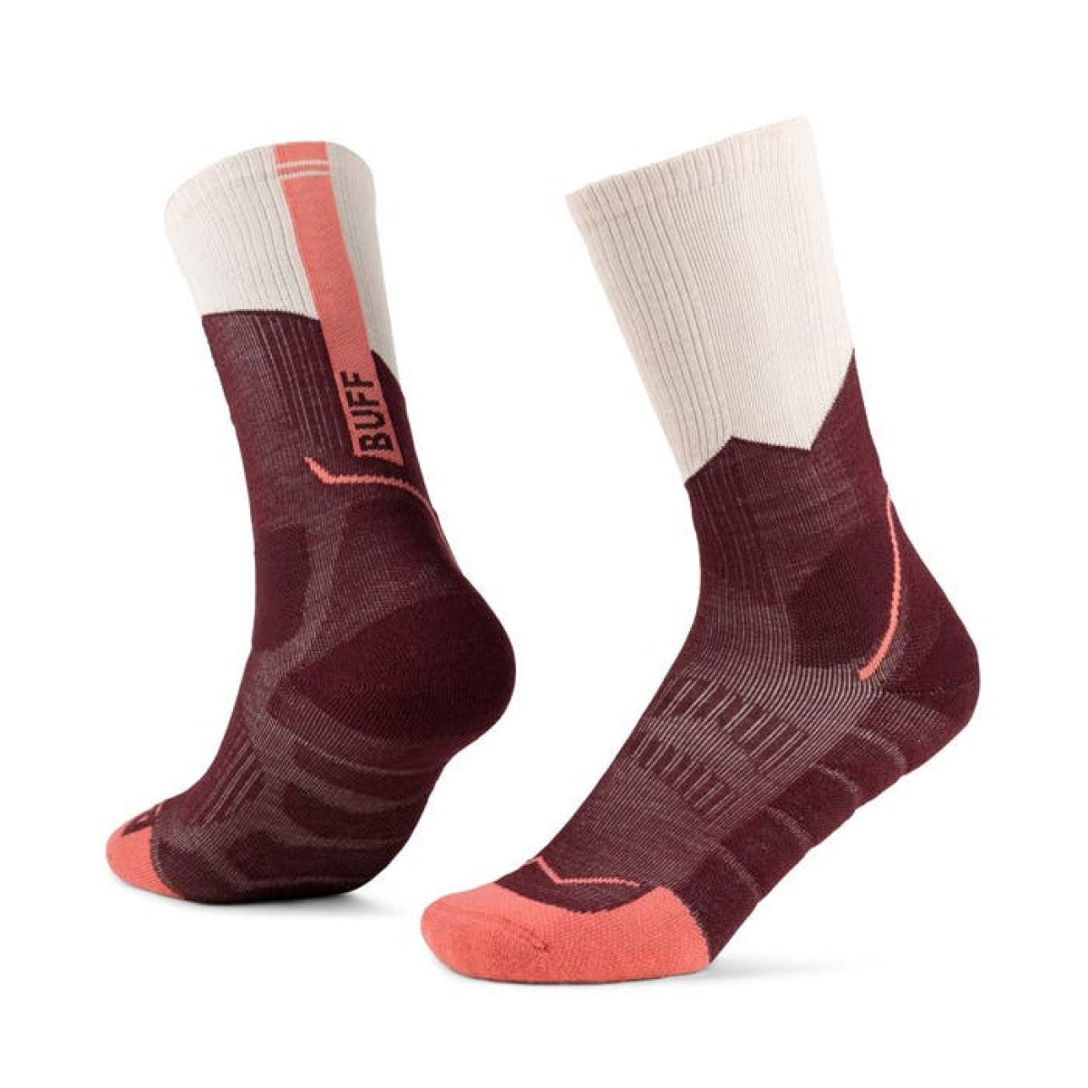 Calcetines BUFF®  Lana Merino grosor medio, caña alta Vinotinto 1