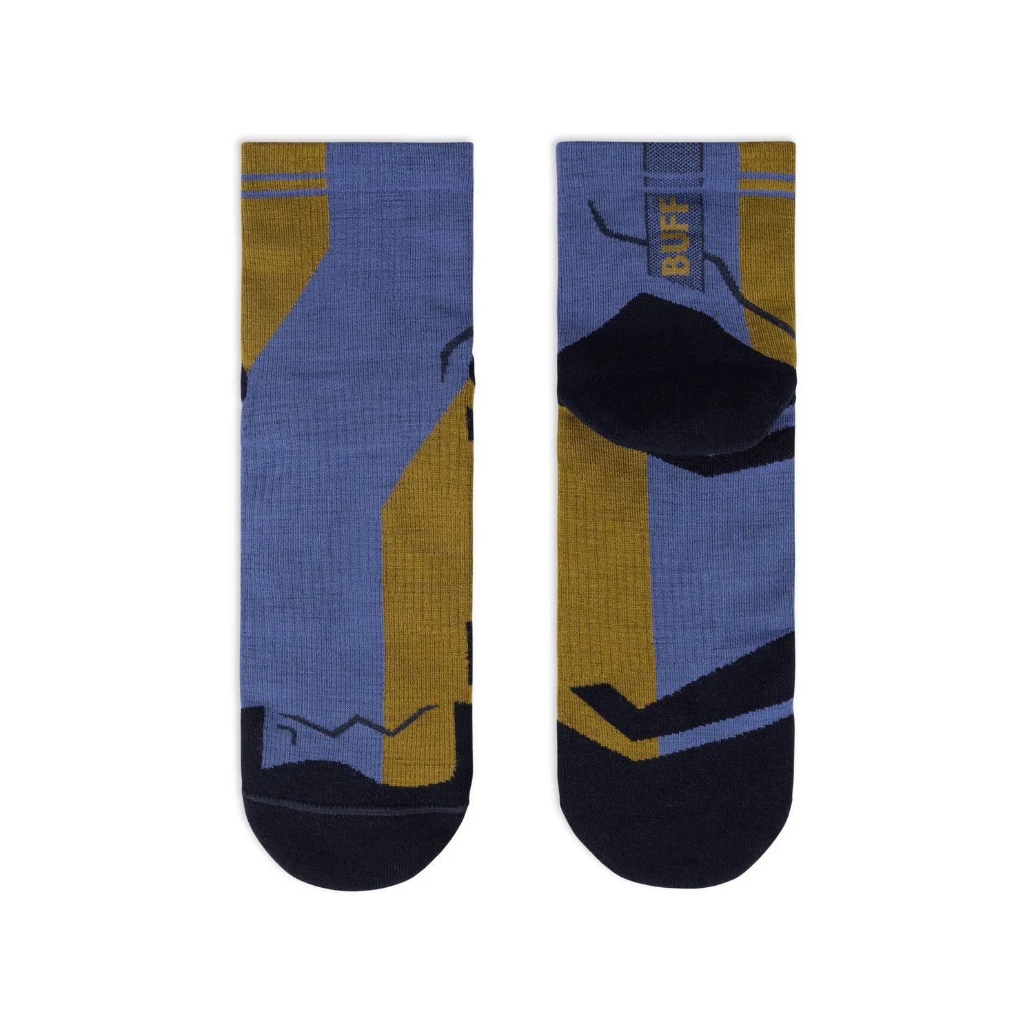 Calcetines BUFF® Lana Merino Grosor Ligero Media Caña Azul 3