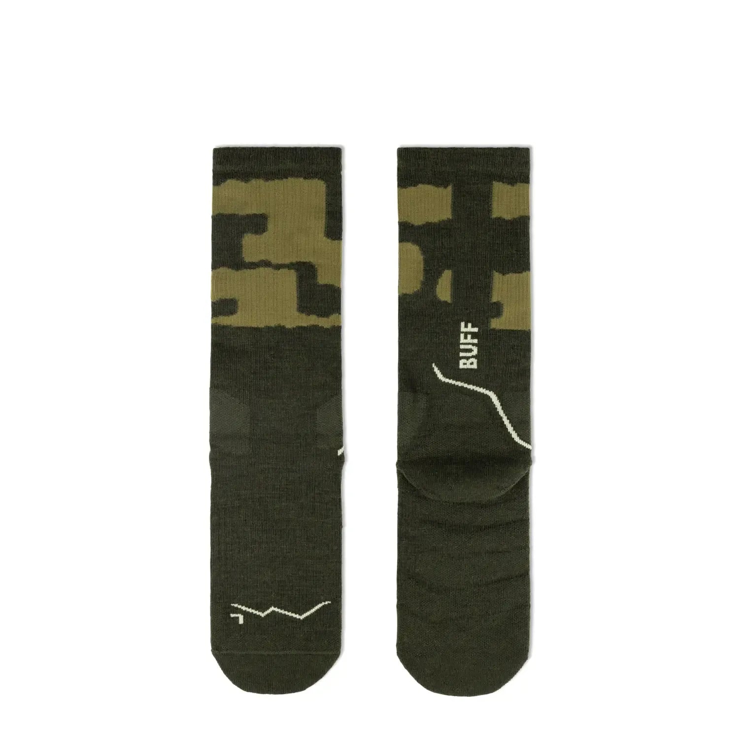 Calcetines BUFF® Lana Merino Grosor Medio Caña Alta Verde Beetle 3