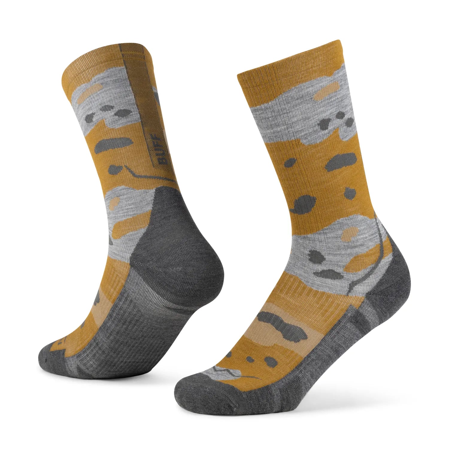 Calcetines BUFF® Lana Merino Grosor Ligero Caña Alta Kaki Umber 1