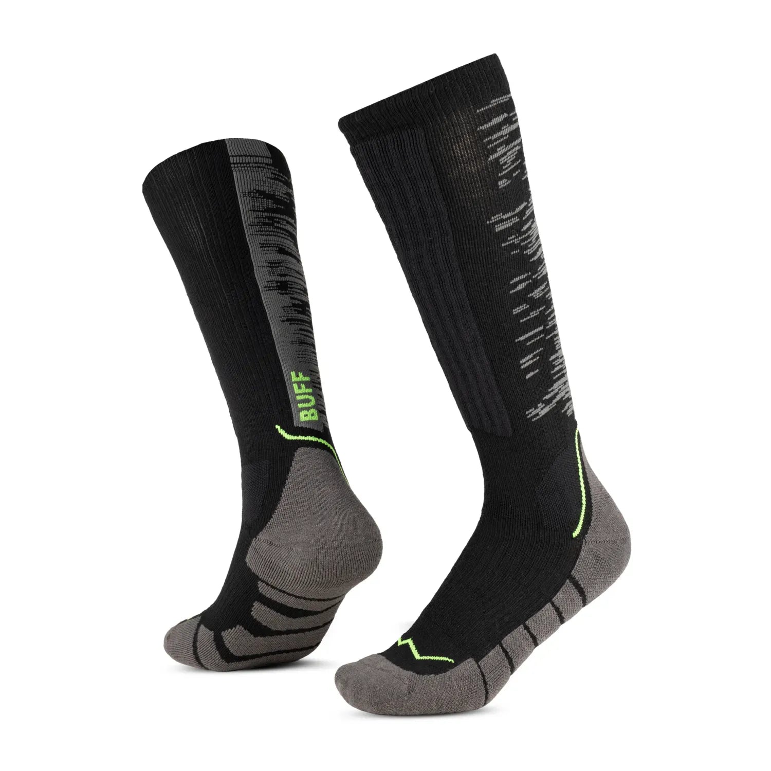 Calcetines BUFF® Lana Merino Gruesos Caña Extra Alta Negro 1