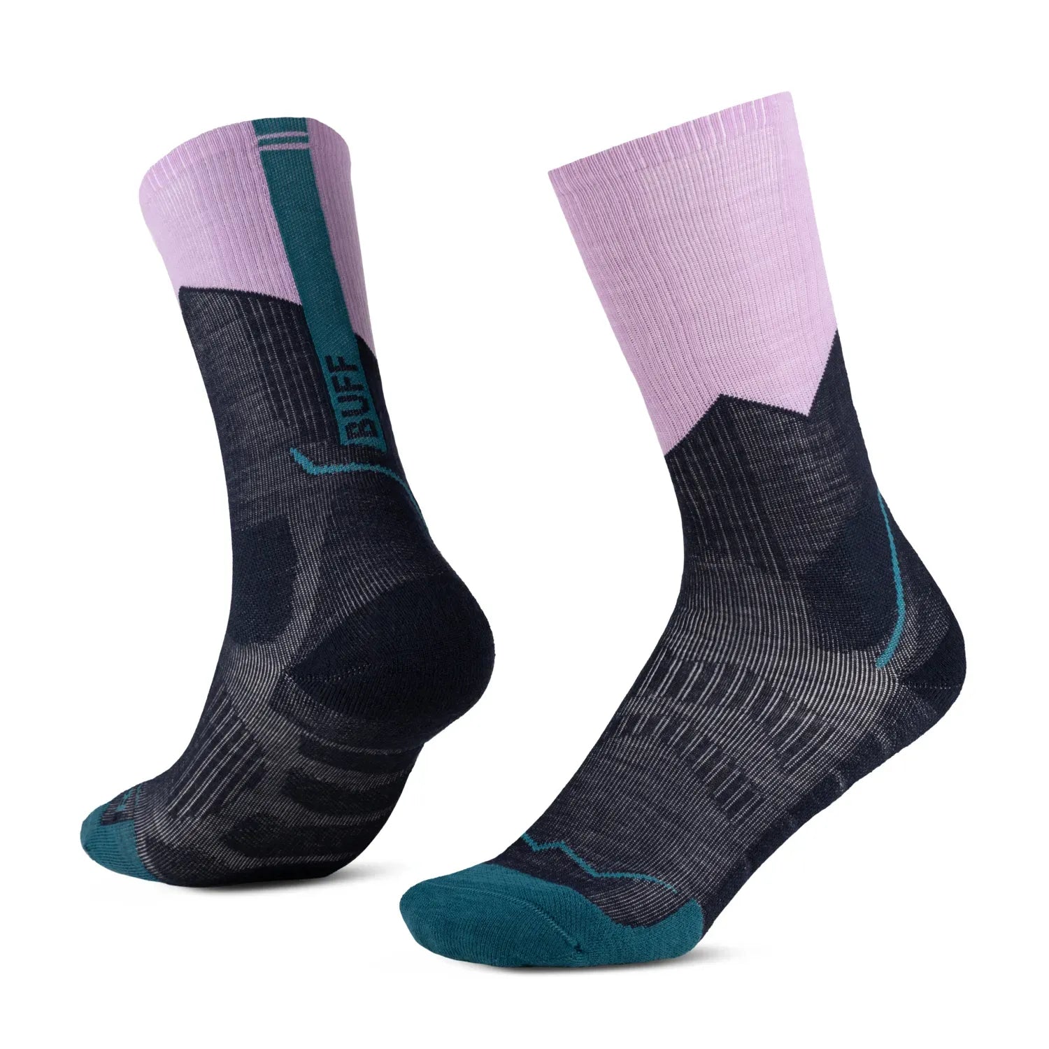 Calcetines BUFF® Lana Merino Grosor Medio Caña Alta Orquídea 1