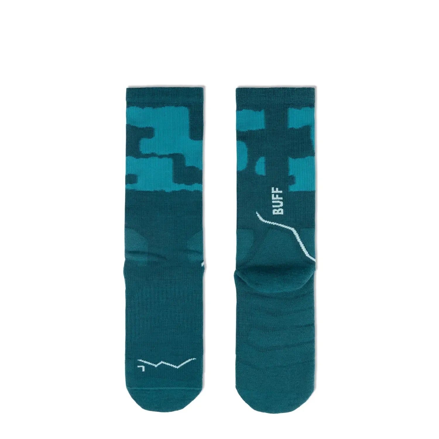 Calcetines BUFF® Lana Merino Grosor Medio Caña Alta Verde Azulado 3