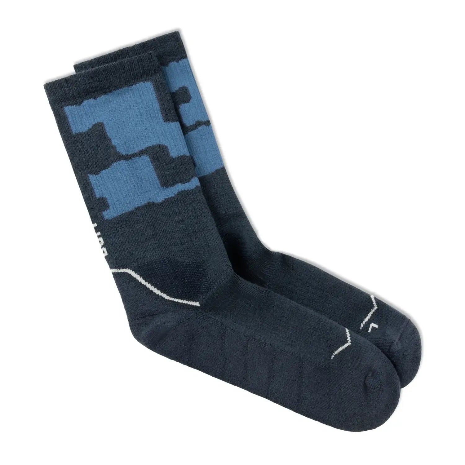 Calcetines BUFF® Lana Merino Grosor Medio Caña Alta Azul Noche 2