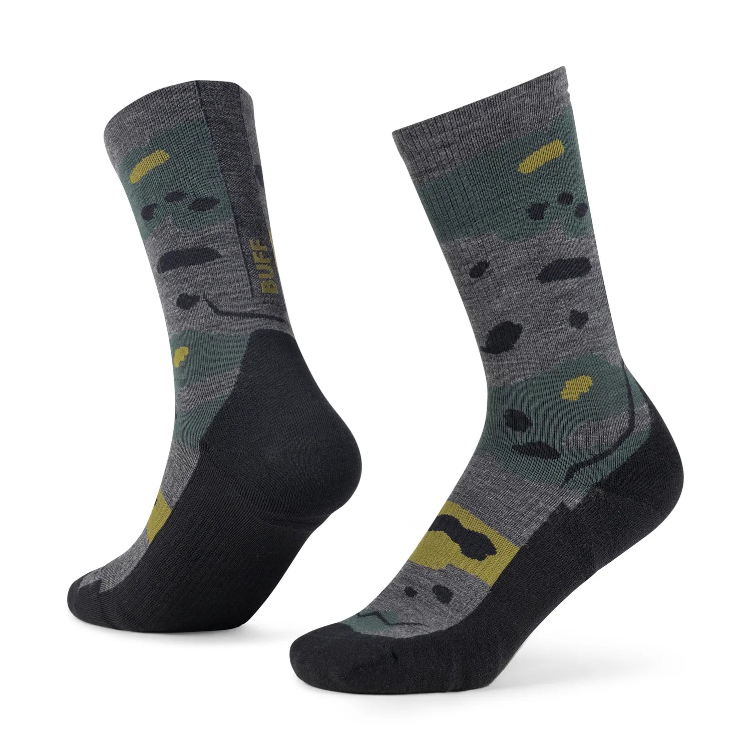 Calcetines BUFF® Lana Merino Grosor Ligero Caña Alta Gris 1