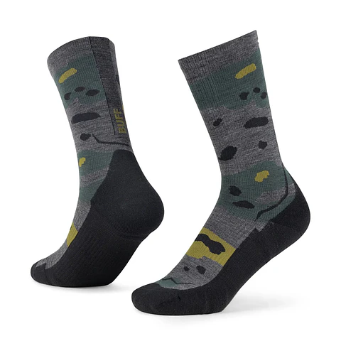 Calcetines BUFF® Lana Merino Grosor Ligero Caña Alta Gris