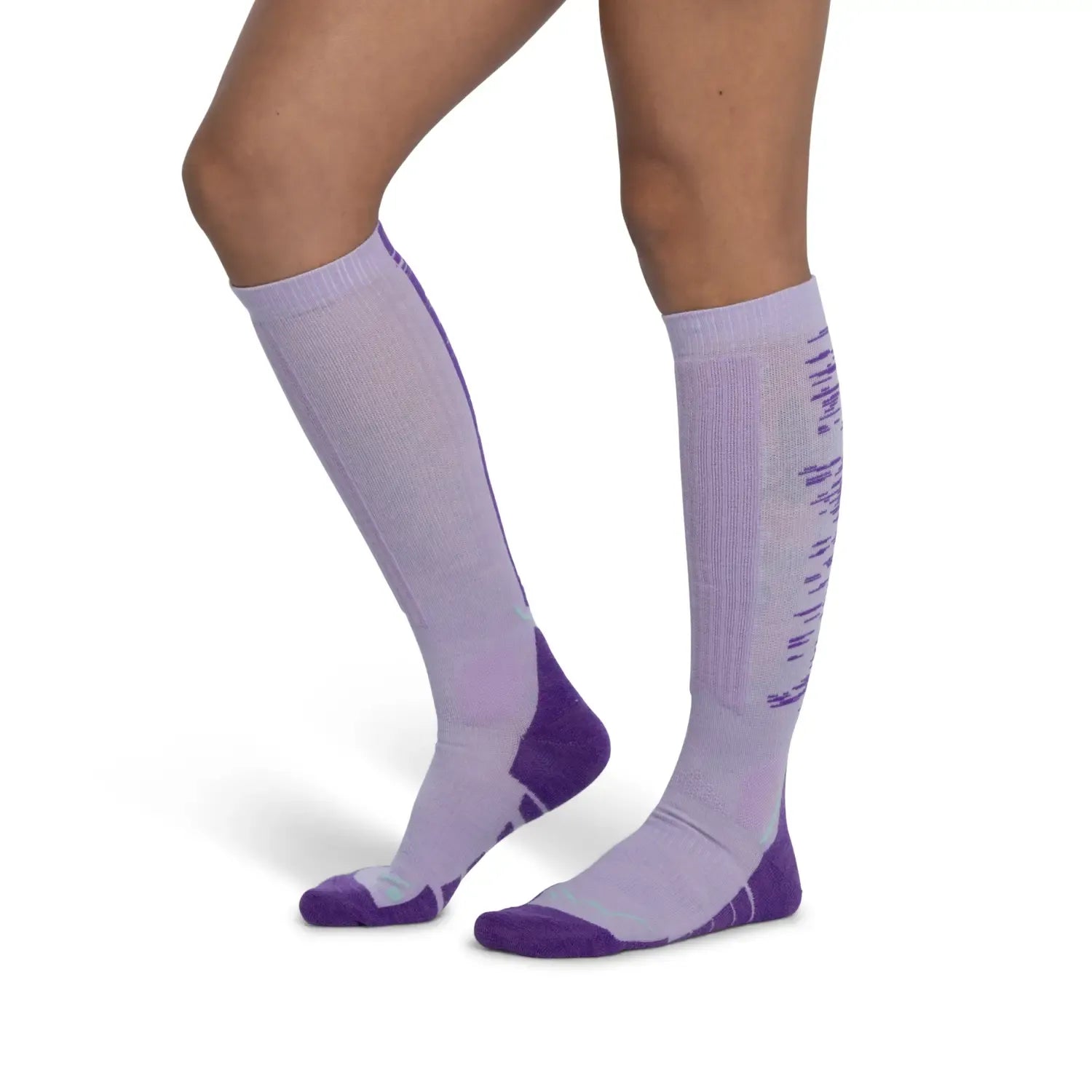 Calcetines BUFF® Lana Merino Gruesos Caña Extra Alta Lila Ice 3