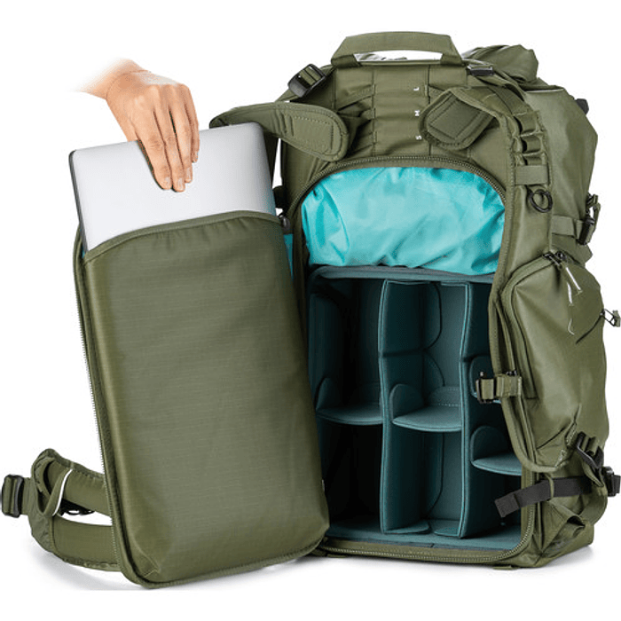 KIT MOCHILA SHIMODA ACTION X30 VERDE MILITAR CON INSERTO MEDIANO. 5