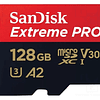 Memoria Micro SDHC 128GB Sandisk Extreme Pro, UHS-I Clase 10, con Adaptador, Up to 200 MB/s 1