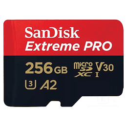 Memoria Micro SDHC 256GB Sandisk Extreme Pro, UHS-I Clase 10, con Adaptador, Up to 200 MB/s- 